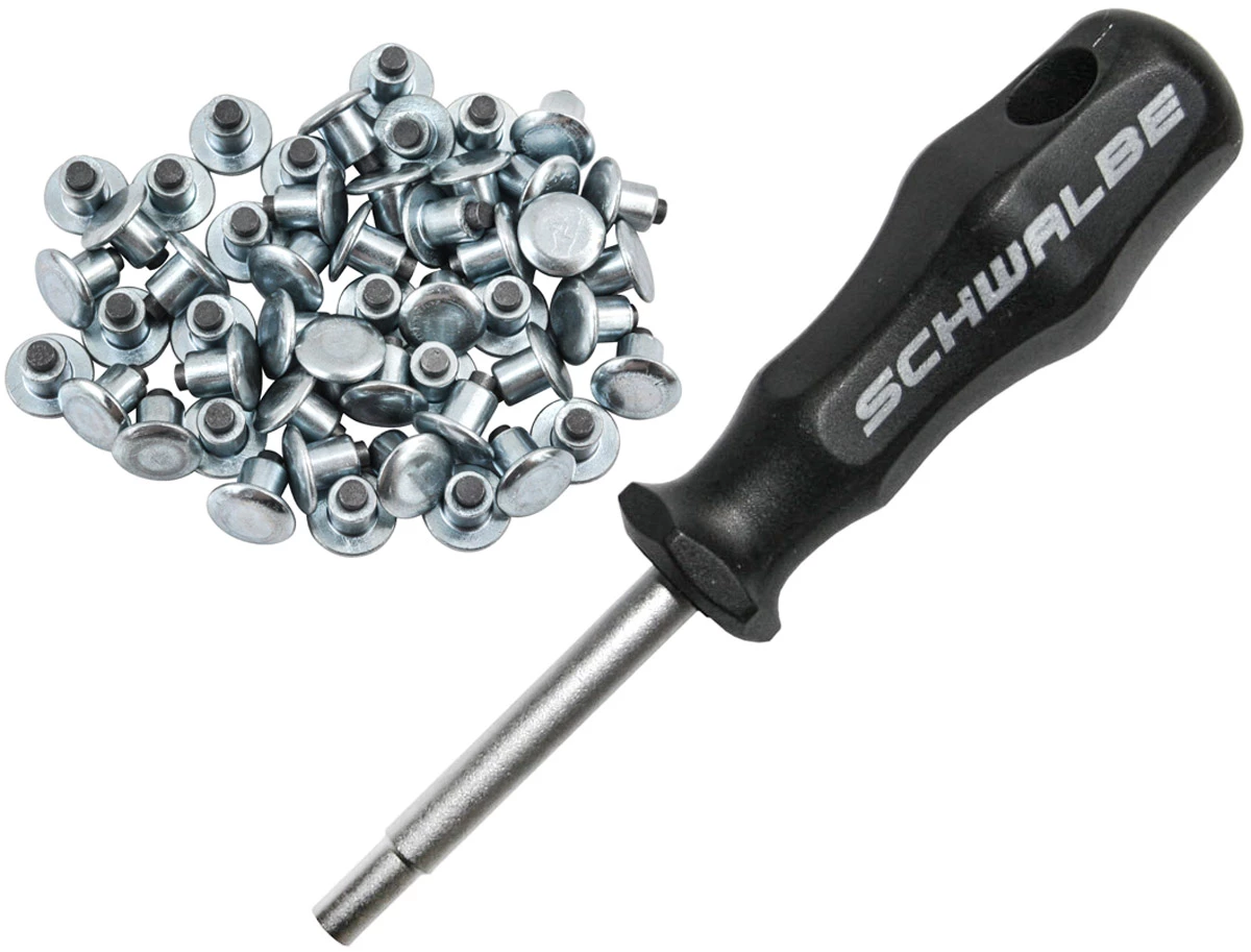 50 Crampons En Acier Pour Tous Les Pneus à Clous Schwalbe, Outils Inclus