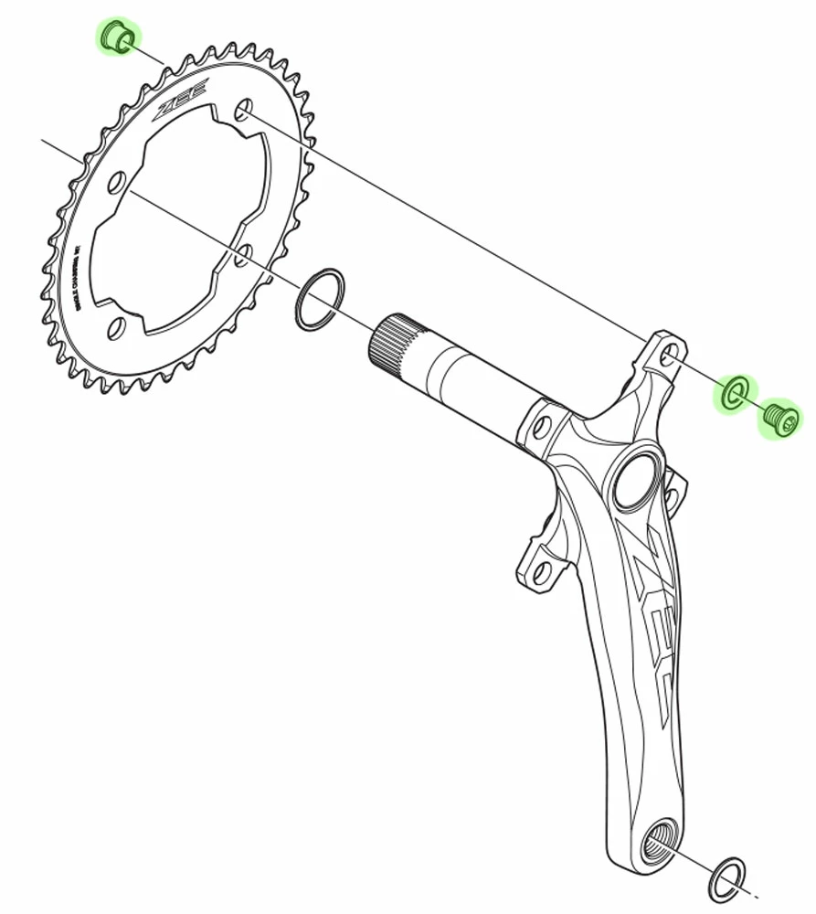 Shimano ZEE Vis De Plateau Pour FC-M640/M645 (4 Pièces) – Image 2