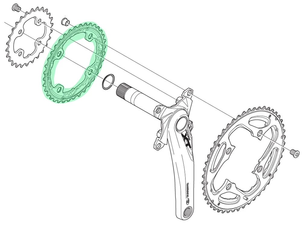 Shimano Plateau XT Pour FC-T780/T781/FC-M670 36T (AL) – Image 2