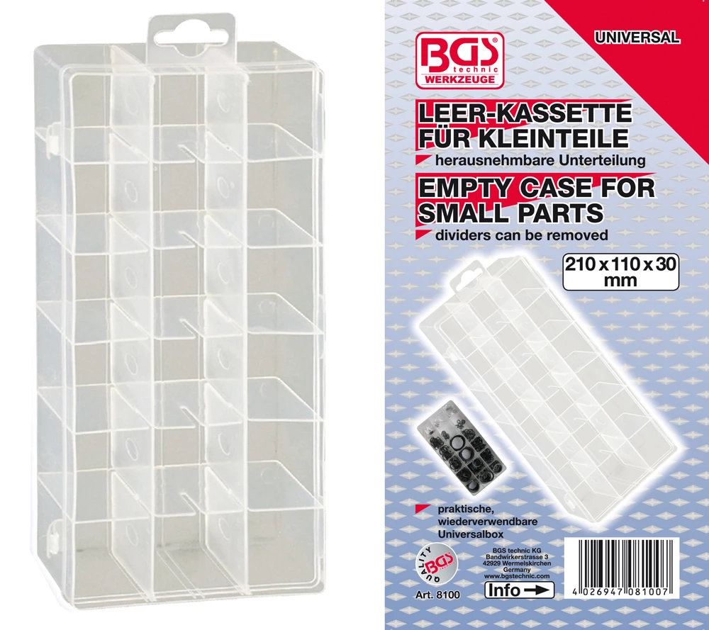 BGS Technic Cassette Vide Pour Petites Pièces